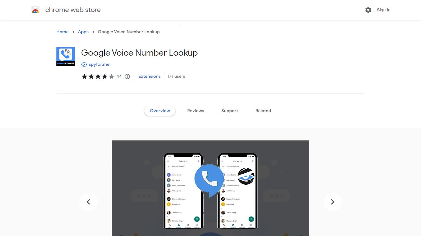 Google Voice Number Lookup - Chrome Web Store - Google Chrome